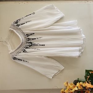 Terre Bleue EUC Off the Shoulder White XXL Boho Top